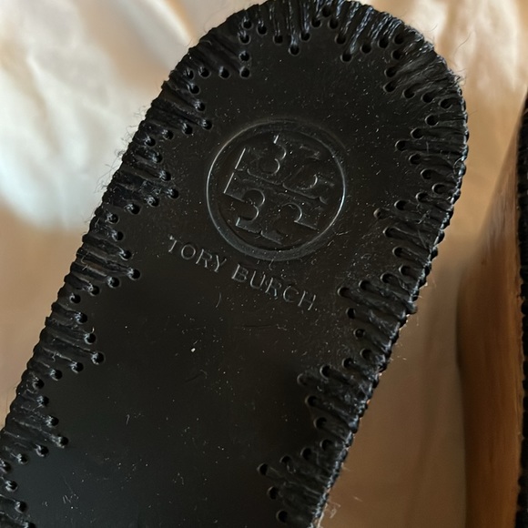 Tory Burch Patty Leather Platform Wedge Slide Sandals - Picture 4 of 4